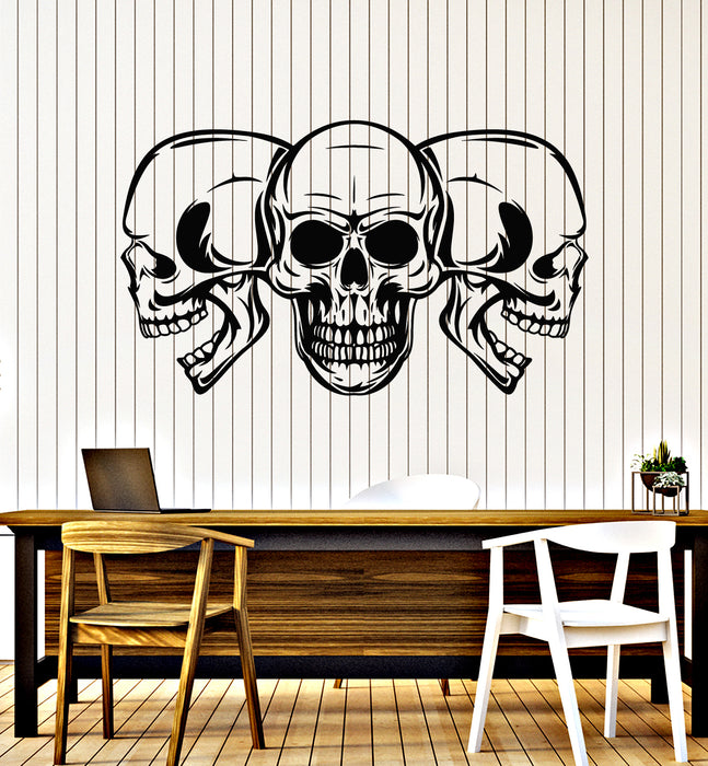 Vinyl Wall Decal Skulls Dead Patterns Horror Skeleton Boys Room Stickers Mural (g5035)