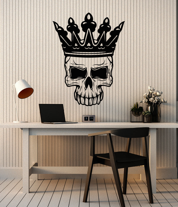 Vinyl Wall Decal Boy Room Decor Skull King Crown Skeleton Stickers Mural (g5180)