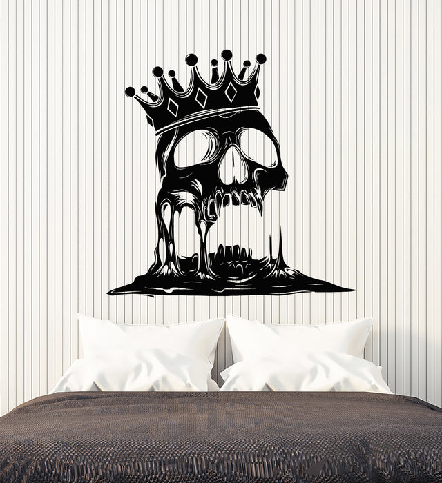 Vinyl Wall Decal Devil King Skull Wearing Crown Demon Stickers Mural (g7049)