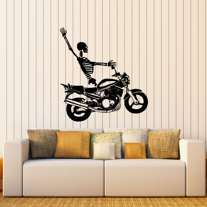 Biker Fall Ride Decals Vinyl Wall Decal Ghost Biker Gang Motorcycle Halloween Bike Stickers M ...