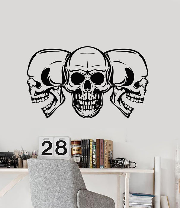 Vinyl Wall Decal Skulls Dead Patterns Horror Skeleton Boys Room Stickers Mural (g5035)