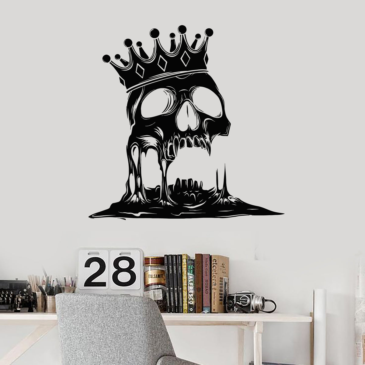 Vinyl Wall Decal Skull King Crown Skeleton Scary Decor Boy Room Sticke —  Wallstickers4you