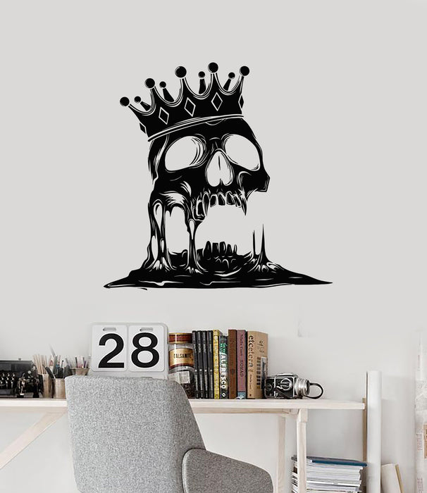 Vinyl Wall Decal Devil King Skull Wearing Crown Demon Stickers Mural (g7049)