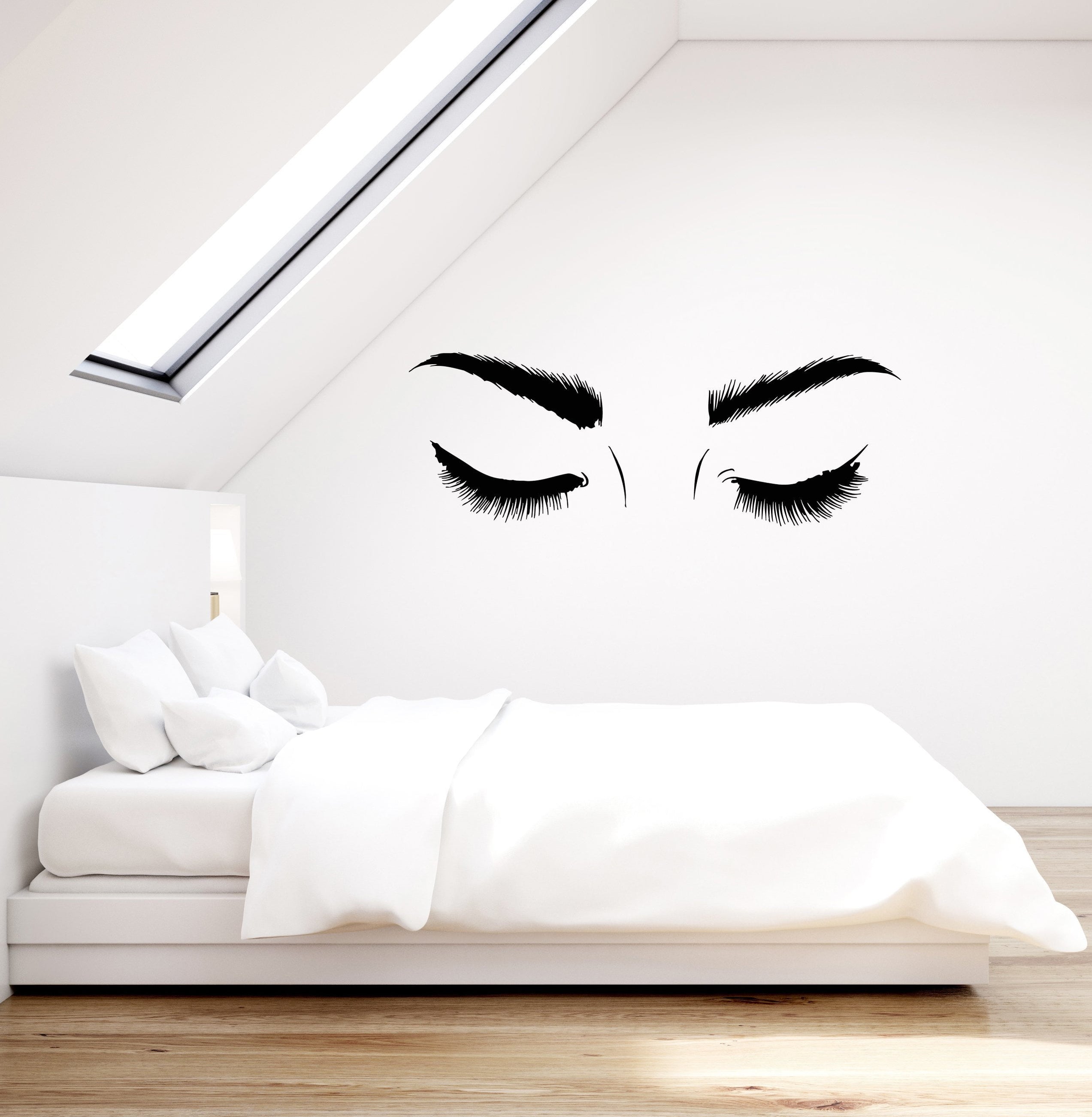 Vinyl Wall Decal Sleeping Closed Eyes Female Woman Bedroom Beauty Salo ...