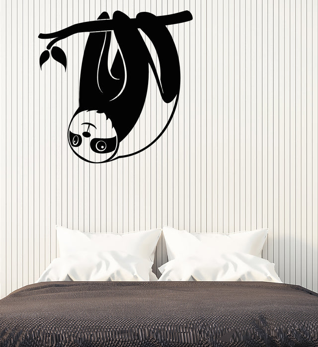 Vinyl Wall Decal Sloth Funny Animal For Kids Branch Stickers Mural (g3267)