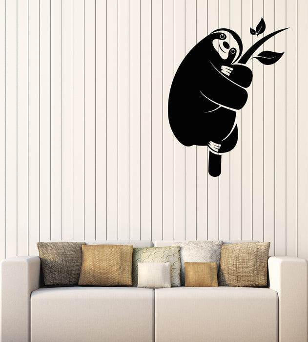 Vinyl Wall Decal Sloth Animal Zoo Tree Branch Kids Bedroom Stickers Mural (g3300)
