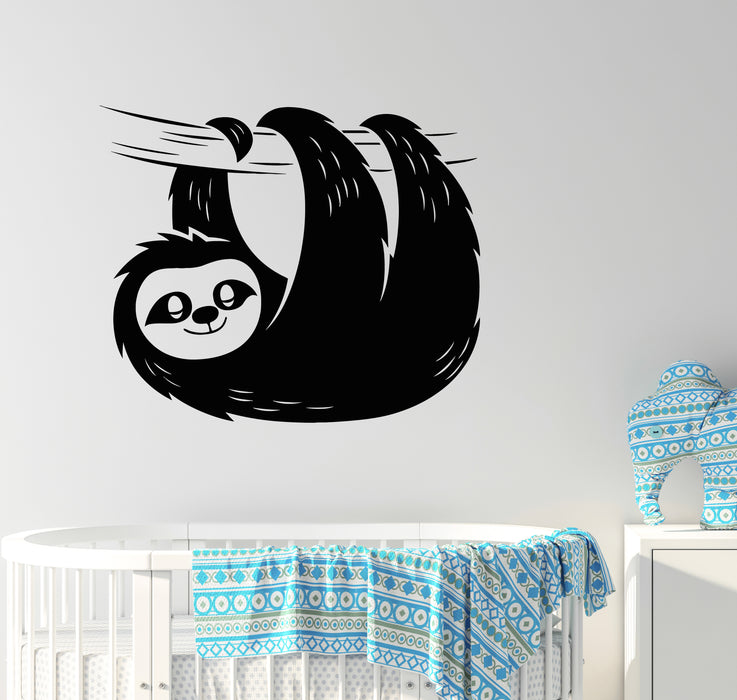 Vinyl Wall Decal Sloth Tree Branch Animal Zoo Child Room Stickers Mural (g5384)