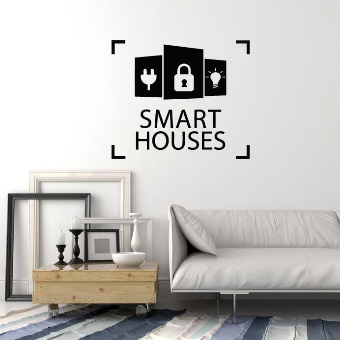 Vinyl Wall Decal Smart Houses Technology Security Internet Things Stickers Mural (ig5361)