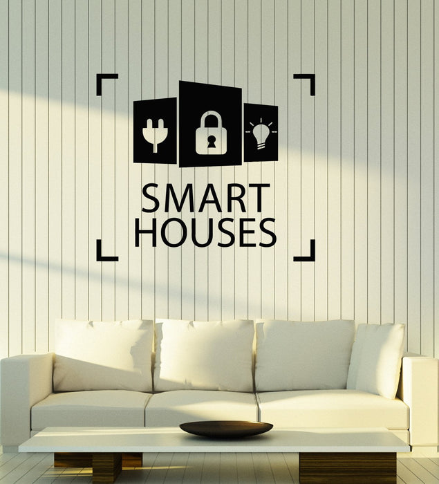 Vinyl Wall Decal Smart Houses Technology Security Internet Things Stickers Mural (ig5361)