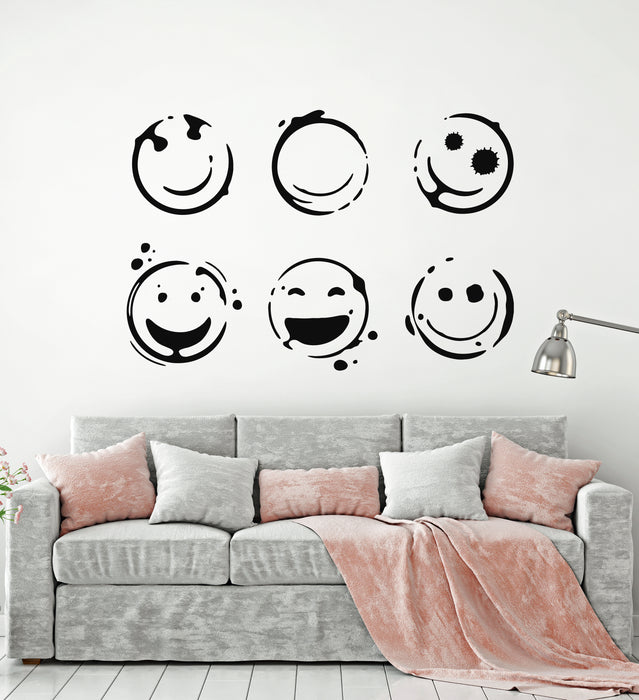 Vinyl Wall Decal Wine Smiles Positive Mood Restaurant Alcohol Stickers Mural (g2939)