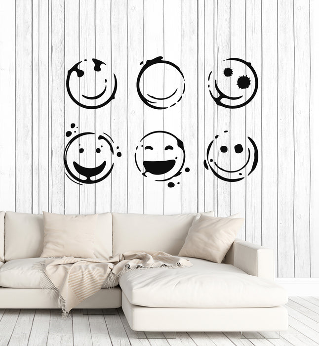 Vinyl Wall Decal Wine Smiles Positive Mood Restaurant Alcohol Stickers Mural (g2939)