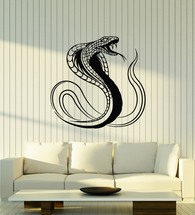 Vinyl Wall Decal Cobra Snake Reptile Venomous Predator Tribal Stickers Mural (g2121)