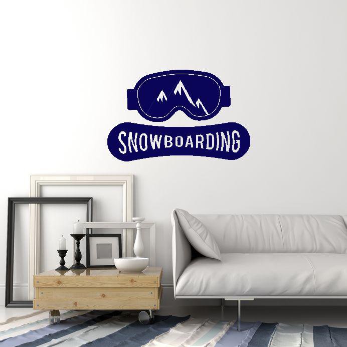 Vinyl Wall Decal Snowboard Mountains Snowboarding Board Winter Interior Stickers Mural (ig5854)