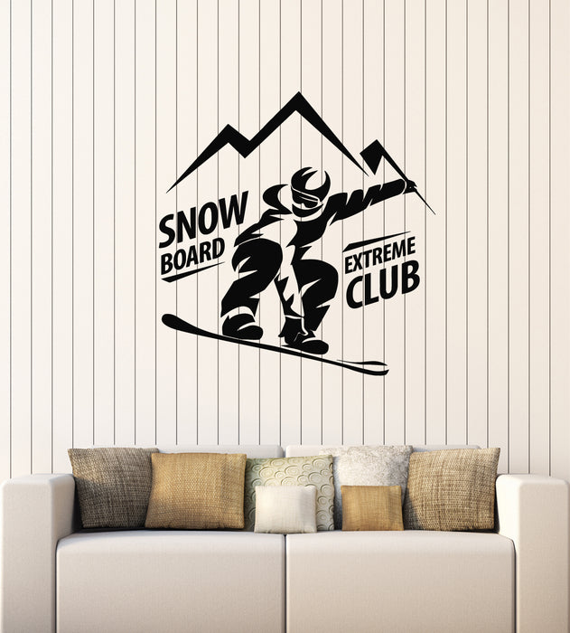 Vinyl Wall Decal Snowboarding Winter Sport Extrim Club Stickers Mural (g3650)