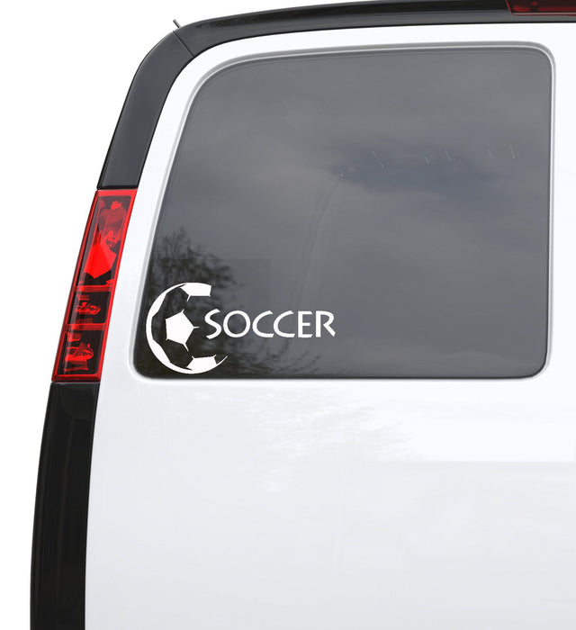 Auto Car Sticker Decal Soccer Lettering Ball Sports Fan Truck Laptop Window 10.4" by 5" Unique Gift ig3096c