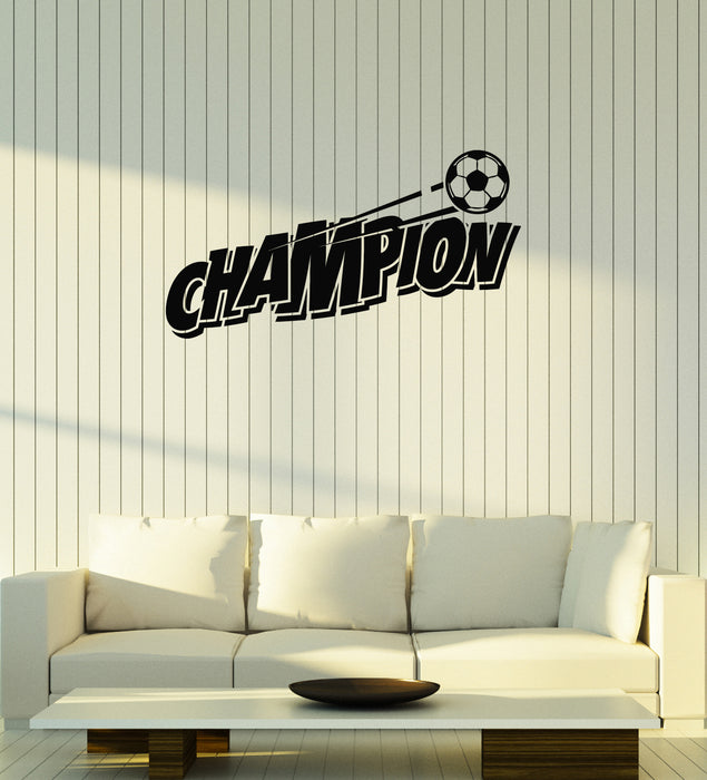 Vinyl Wall Decal Soccer Champion Player Ball Child Son Teen Room Sports Stickers Mural (ig6022)