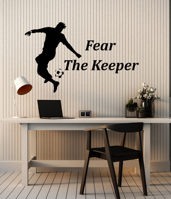 Vinyl Wall Decal Soccer Quote for Children Room Silhouette Player Sports Art Stickers Mural (ig6137)