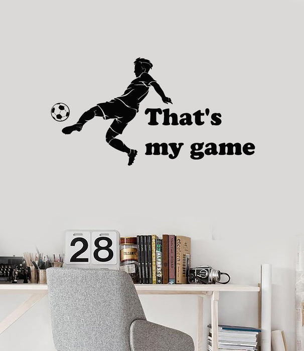 Vinyl Wall Decal Soccer Quote Silhouette Sports Boy Ball Art Decor Stickers Mural (ig5268)