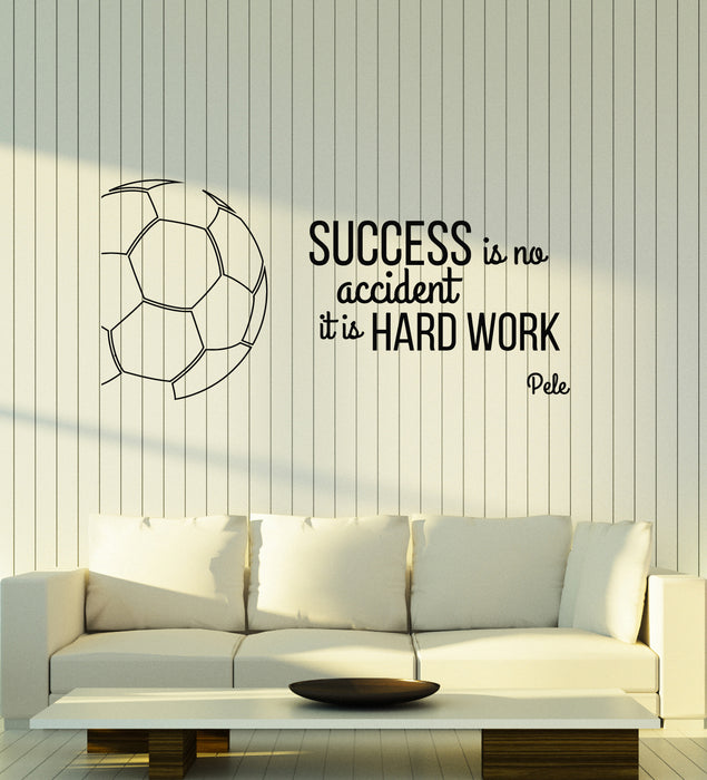 Vinyl Wall Decal Soccer Success Quote Sports Motivational Phrase Words Stickers Mural (ig6148)