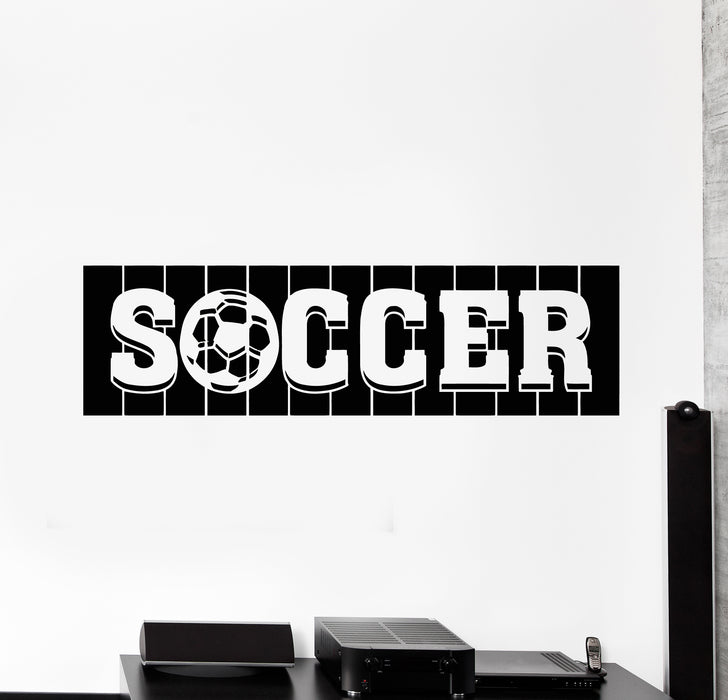 Vinyl Wall Decal Soccer Word Ball Team Game Boy Room Sports Fan Stickers Mural (g1088)