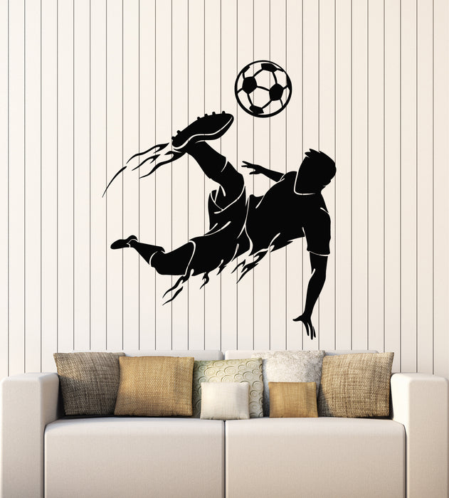 Vinyl Wall Decal Soccer Player Ball Team Game Sport Decor Stickers Mural (g1231)