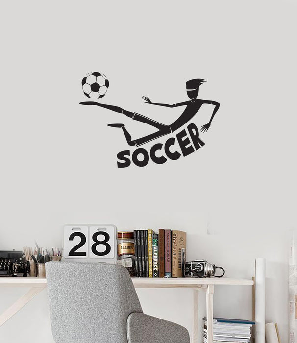 Vinyl Wall Decal Soccer Boy Player Sports Room Art Decoration Idea Interior Stickers Mural (ig5985)