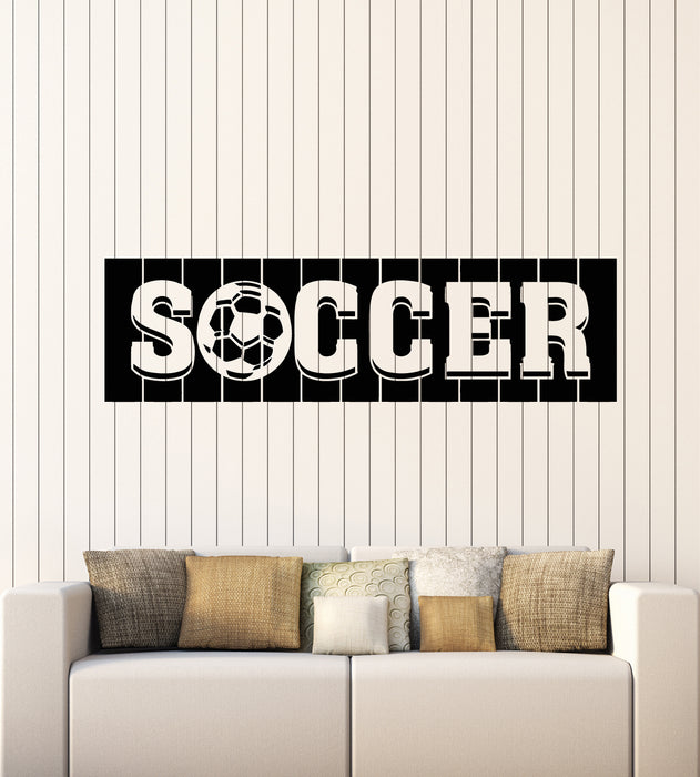 Vinyl Wall Decal Soccer Word Ball Team Game Boy Room Sports Fan Stickers Mural (g1088)