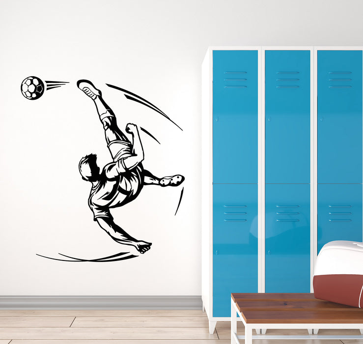 Vinyl Wall Decal Soccer Player Ball Game Sports Fan Match Stickers Mural (g1717)