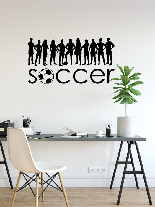 Vinyl Wall Decal Soccer Player Team Girls Sport School Gym Stickers Mural (ig6368)
