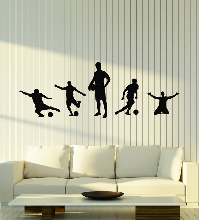 Vinyl Wall Decal Soccer Players Sport Ball Sports Fans Boys Room Stickers Mural (g4927)