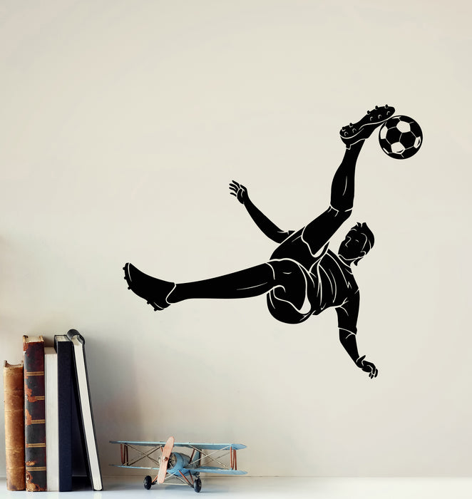 Vinyl Wall Decal Sport Team Sing Logo Soccer Player Ball Fan Stickers Mural (g7733)