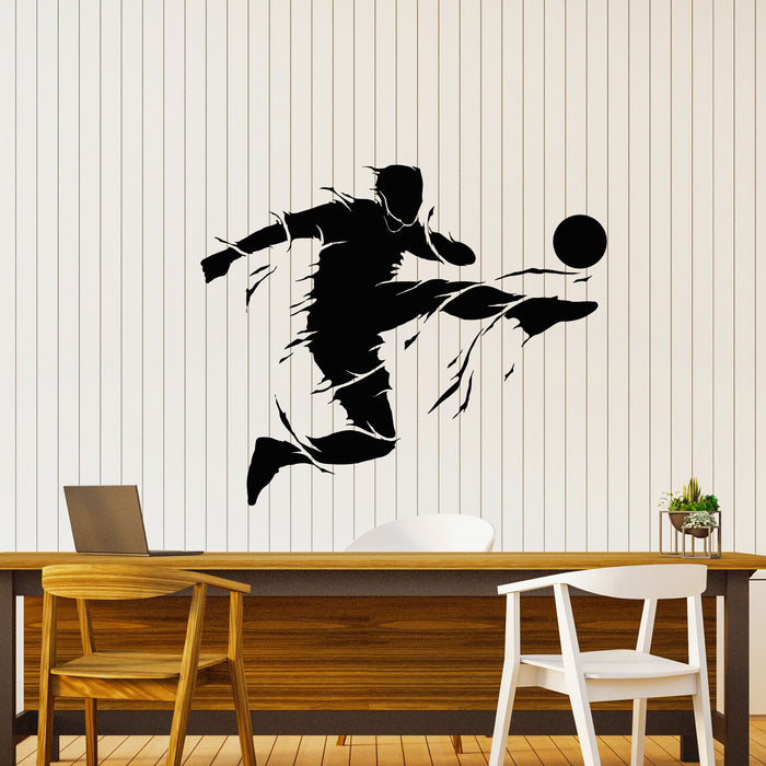 Vinyl Wall Decal Soccer Player Ball Sport Fun Team Game Decor Stickers Mural (g8127)