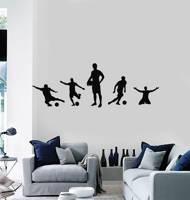 Vinyl Wall Decal Soccer Players Sport Ball Sports Fans Boys Room Stickers Mural (g4927)