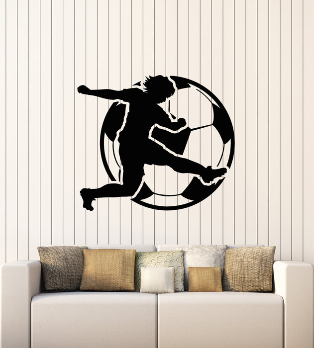 Vinyl Wall Decal Soccer Sport Ball Sports Fans Boys Play Room Stickers Mural (g5613)