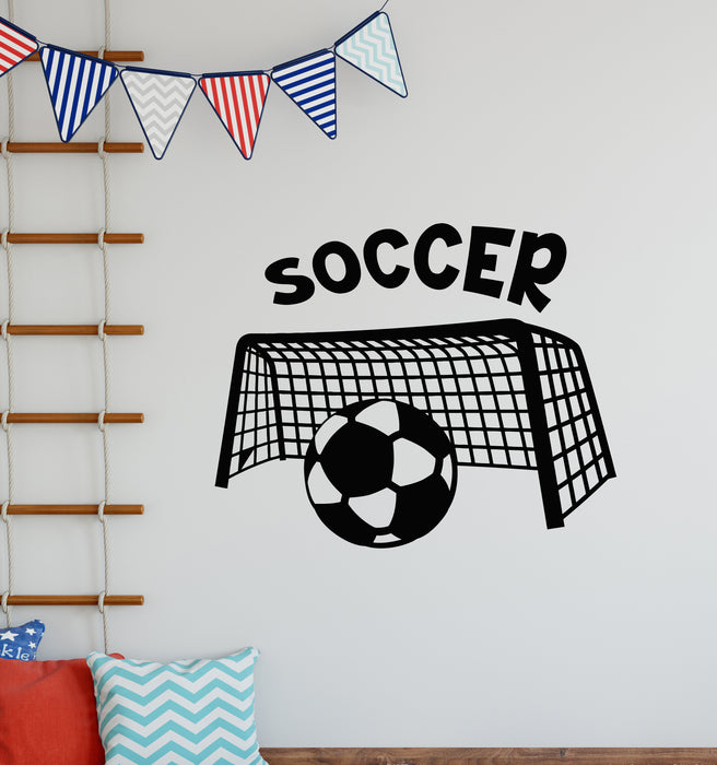 Vinyl Wall Decal Ball Soccer Player Team Game Sport Teen Room Stickers Mural (g6196)