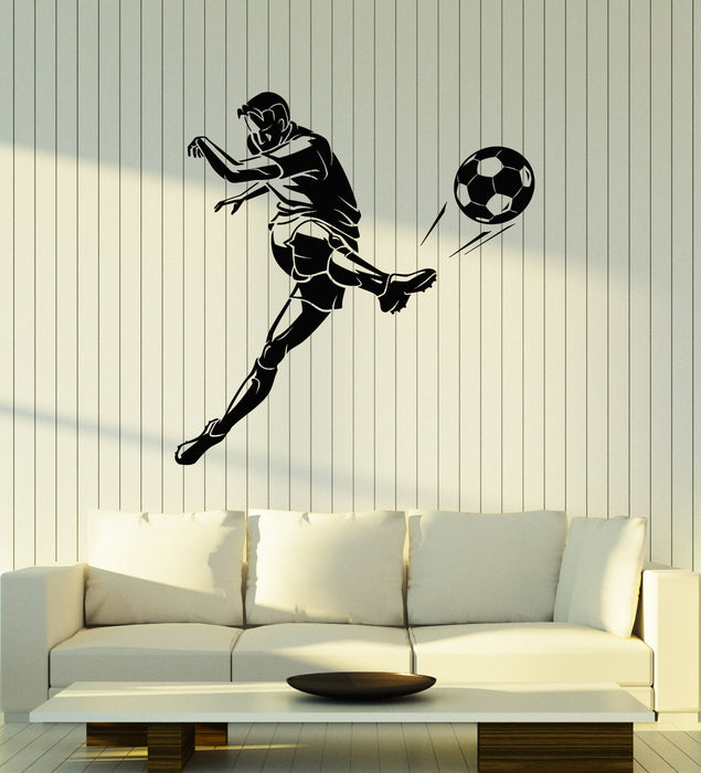 Vinyl Wall Decal Soccer Player Team Game Ball Sing Sports Stickers Mural (g7468)