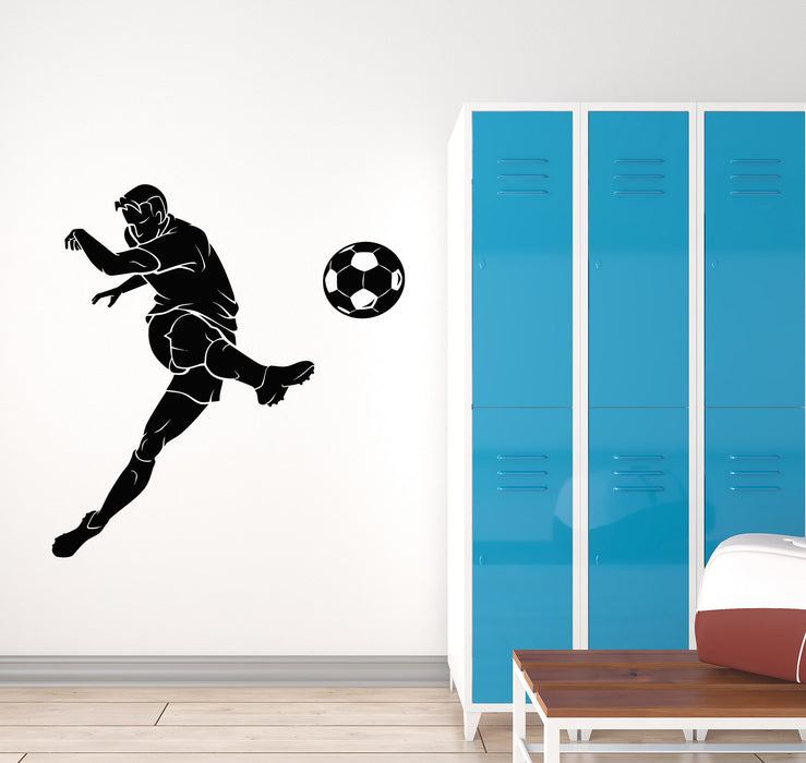 Vinyl Wall Decal Soccer Player Team Game Ball Sport Fan Club Stickers Mural (g7595)