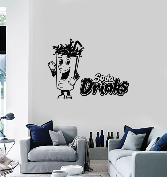 Vinyl Wall Decal Soda Drinks Fast Food Restaurant Cafe Stickers Mural (g4325)