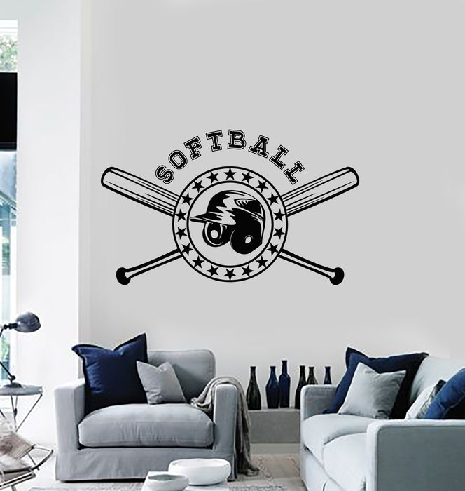 Vinyl Wall Decal Softball Bat Game Team Sport Home Interior Stickers Mural (g2164)
