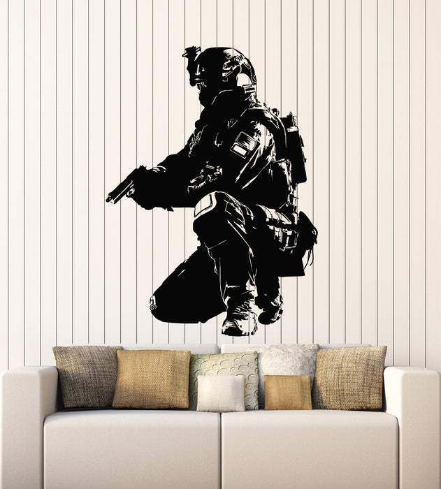 Vinyl Wall Decal Soldier Special Forces Military War Armor Stickers Mural (g7584)