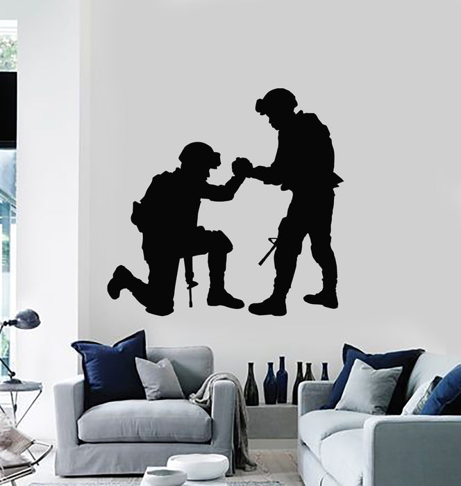 Vinyl Wall Decal Military Interior Soldiers Support Patriotic Stickers Mural (g5496)
