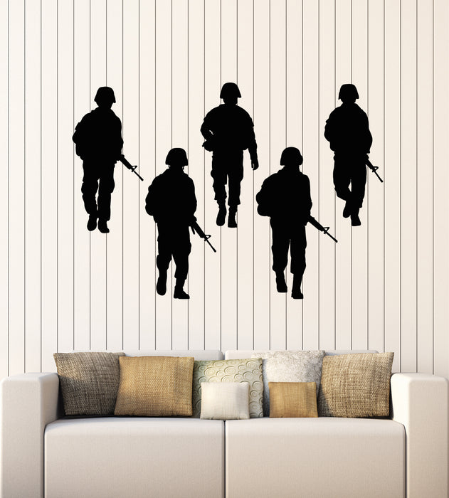Vinyl Wall Decal Military Army Weapons American Soldiers Patterns Stic ...
