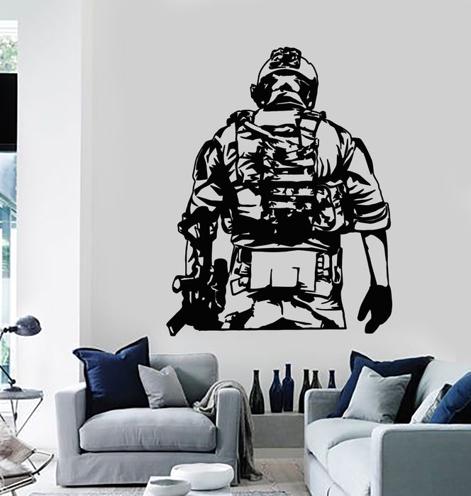 Vinyl Wall Decal American Soldier Military War Patriotic Decor Stickers Mural (g5108)