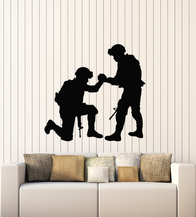 Vinyl Wall Decal Military Interior Soldiers Support Patriotic Stickers Mural (g5496)