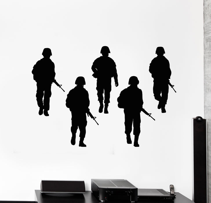 Vinyl Wall Decal Military Army Weapons American Soldiers Patterns Stickers Mural (g6762)
