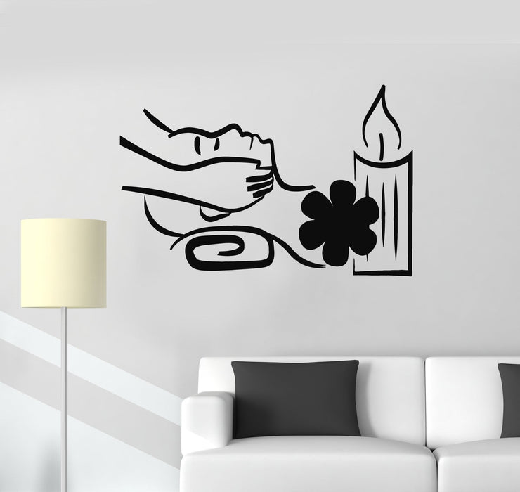 Vinyl Wall Decal Spa Room Relax Head Massage Woman Relaxing Decor Stickers Mural Unique Gift (ig5238)