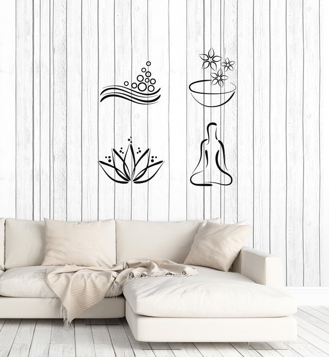 Vinyl Wall Decal Spa Salon Massage Relaxing Bathroom Decorating Stickers Mural (ig6033)