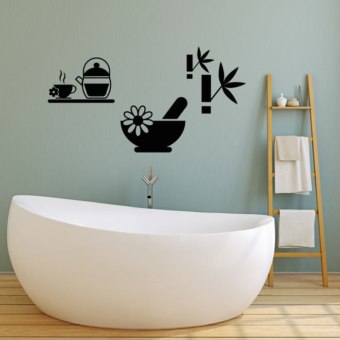Vinyl Wall Decal  Tea Teapot Relaxation Spa Massage Beauty  Stickers Mural (g1036)