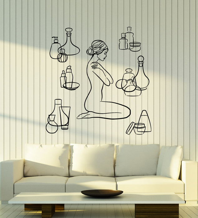 Vinyl Wall Decal Spa Health Beautiful Girl Massage Therapy Relax Stickers Mural (g1378)