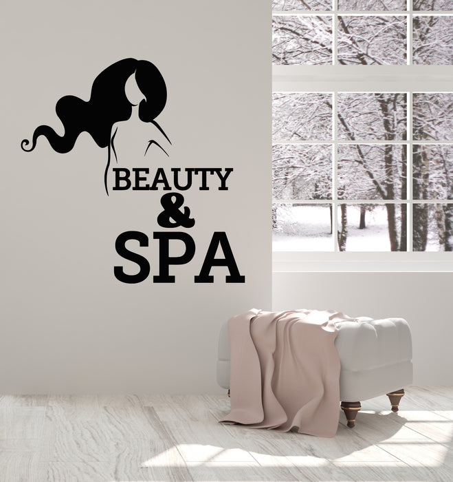 Vinyl Wall Decal Woman Spa Hair Beauty Center Massage Relax Stickers Mural (g2251)